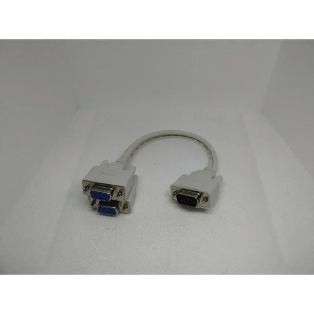 SAISN Dual VGA Splitter Monitor Cable 1 Male to 2 Female Adapter Converter